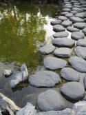 landscaping stones make effective stepping places in a wet area