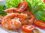 shrimp and salad diatetic menu